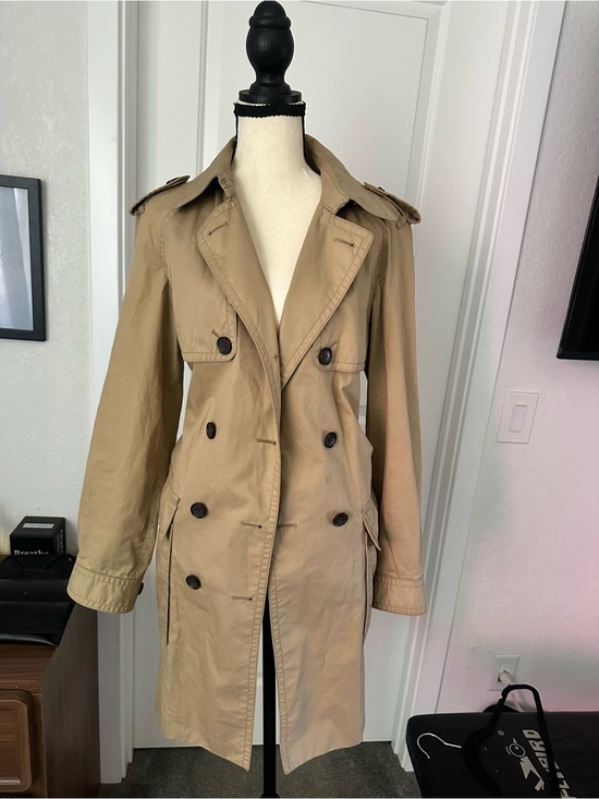Coach Jackets & Blazers - Coach Classic Tan Double-Breasted Trench Coat Sz S